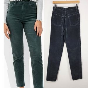 Vintage 90s Maurices Vintage Corduroy Dark Gray High-Rise Straight-leg Size 7/8